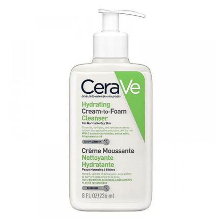 فوم شستشوی آبرسان سراوی (CeraVe Hydrating Cream to Foam Cleanser) حجم ۲۳۶ میل