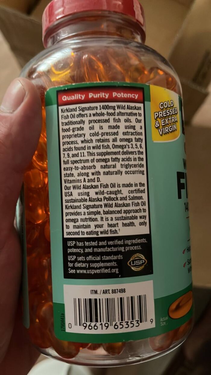 روغن ماهی آلاسکا وحشی کرکلند 1400 میلی‌گرم – 230 عدد | امگا 3 خالص و فوق‌قوی ساخت آمریکا