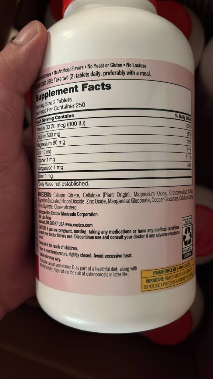قرص کلسیم سیترات منیزیم کرکلند – 500 عددی | Kirkland Calcium Citrate Magnesium